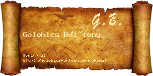 Golobics Bátony névjegykártya